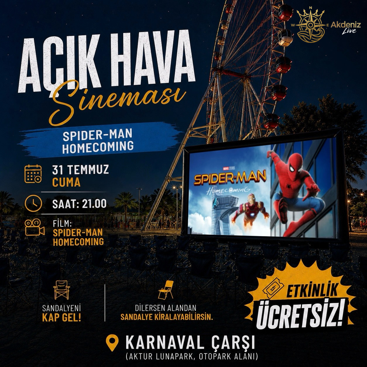 Açık Hava Sineması: SPIDER-MAN HOMECOMING